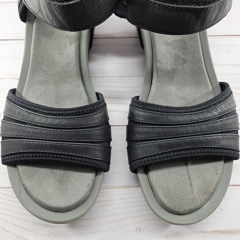 BareTraps Womens Boland Black‎ Ankle Strap Open Toe Wedge Sandals Size 11 - Picture 5 of 11